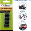 Tire Valve Stem Caps, Black, 4 pcs/Pack, Anodized Aluminum Tire Valve Cap Set