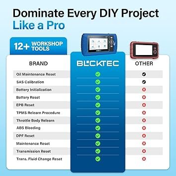 BLCKTEC 460T OBD2 Scanner Car Code Reader Engine ABS SRS Transmission Diagnostic Tool 12 Reset Services OilTPMSEPBBMSSASDPFThrottle Reset ABS Bleeding Battery Test Auto VIN Free Update