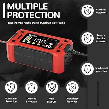10Amp Car Battery ChargerSupport 1A 6A 010ATrickle Charger for Car Battery 12vFast Battery Chargers Automobile 12voltSmart Lifepo4AGMLithium Battery Chargers for Auto Motorcycle Marine