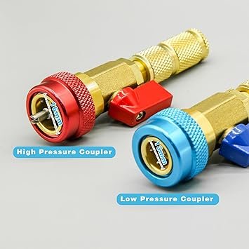 31Pcs R134A Valve Core Quick Remover Installer Tool Set High Low Pressure AC Valve Core Removal Tool with R134A Valve Core AC Service Port Cap Valve Stem Kit for Refrigerant Air Conditioner System