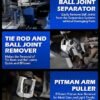 OMT 5in1 Ball Joint Separator Pitman Arm Puller Tie Rod End Tool Set for Front End Service Splitter Removal Kit RD06