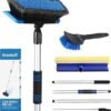 62'' Car Wash Brush with Long Handle Microfiber Car Wash Mop Mitt Kit Car Detailing Brush Cleaning Kit Windshield Squeegee Wheel Tire Brush for Cars RV Truck Boat Blue