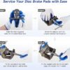Orion Motor Tech 2 in 1 Brake Caliper Compression Tool Brake Bleeder Kit Handheld Vacuum Pump Brake Bleeder Tool Set Disc Brake Pad Service Tool with Thrust Bolt Retaining Plates 18 Adapters