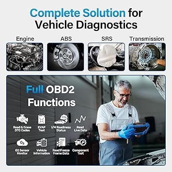 BLCKTEC 460T OBD2 Scanner Car Code Reader Engine ABS SRS Transmission Diagnostic Tool 12 Reset Services OilTPMSEPBBMSSASDPFThrottle Reset ABS Bleeding Battery Test Auto VIN Free Update