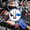 10pcs Windshield Cleaning Tool Inside Car Window Cleaner Wash Kit with 4 Reusable Microfiber Pads 1 Spray Bottle and Extendable Handle Interior Auto Glass Wiper Kit BlueGreen