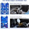 Orion Motor Tech 2 in 1 Brake Caliper Compression Tool Brake Bleeder Kit Handheld Vacuum Pump Brake Bleeder Tool Set Disc Brake Pad Service Tool with Thrust Bolt Retaining Plates 18 Adapters